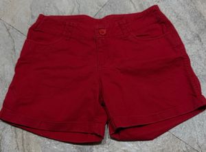 Red Casual Shorts