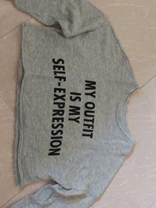 Stylish Grey Graphic Print Top