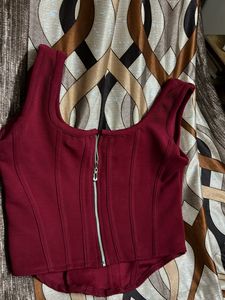 Burgundy Corset Top
