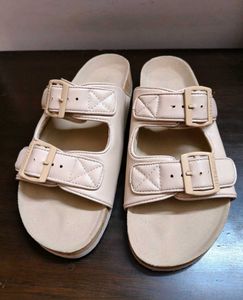 Neeman&#39;s Unisex Cream Strappy Comfy Cork Sandal