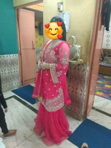 Elegant Pink ghrara Set