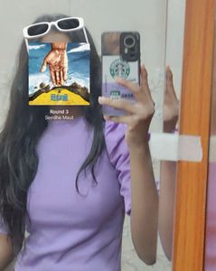 Purple Puff Sleeve Top