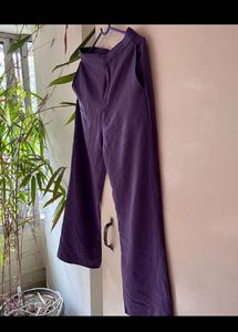 Satin Finish Violet Trousers