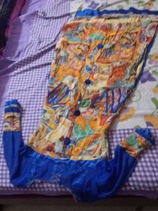 Chiffon  Kurti With Kalam kari Art