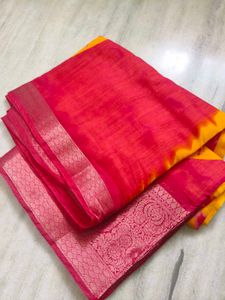 Vibrant Yellow &amp; Pink Bandhani Saree 🌼