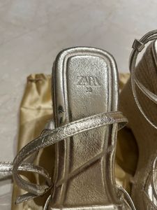 Zara Gold Wedge High Heels