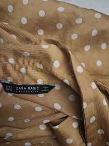 ZARA Polka Dot Mustard Top