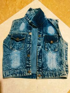 Acid Wash Denim Vest