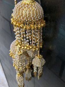 White And Golden Beautuful Set Of Bridal Kaleeras