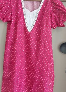 Pink & White Summer kurtie