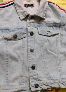Denim Jacket with Stripes