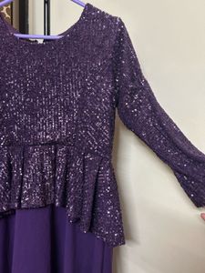 Sparkly Purple Peplum Dress