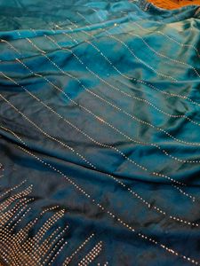 Elegant double colour Satin Saree