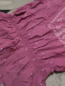 Pink Embroidered Peplum Top