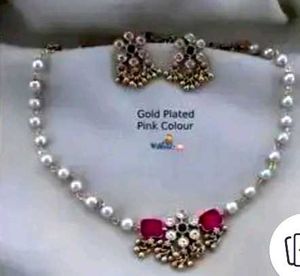 Combo Jewellery Gold Plated Green, Pink , diamond