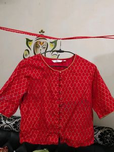 Red Ethnic Blouse | Ethnic Crop Top
