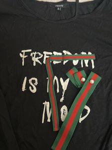Black 'Freedom' Long Sleeve Top