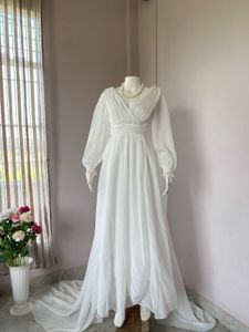Vintage White Chiffon Gown
