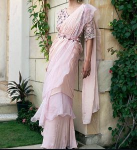 Elegant Peach Saree