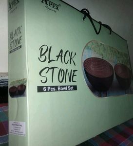 Black 🪨 Stone Bowl Set