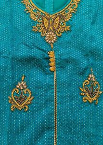 Teal Embroidered Kurta