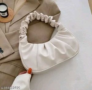 White Ruched Handle Bag