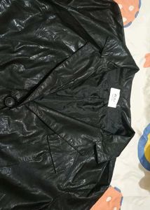 Vintage Black leather Blazer Jacket