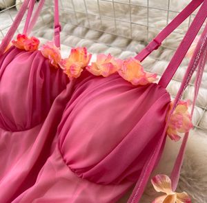 Pink Floral Embellished Dress