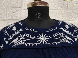 Embroidered Navy Blue Tunic