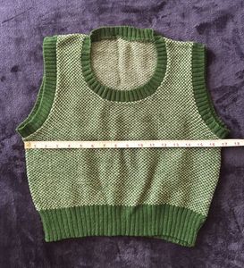 Green Knit Vest Top