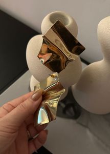 Gold Pleated Earrings