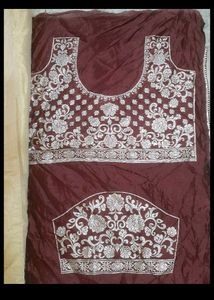 New Golden Saree With Maroon Stylish Blouse