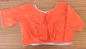 Orange Readymade Saree Blouse
