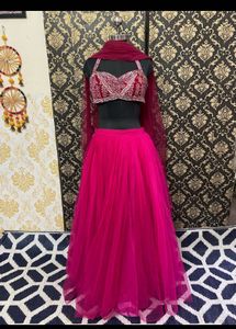 Hot Pink Lehenga Choli Set