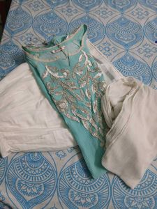 Elegant Embroidered Kurta Gharara Set
