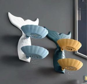 Mermaid Double Layer Soap Tray, Self Adhesive Merm
