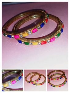 Colorful Beaded Bangles (Set of 2)