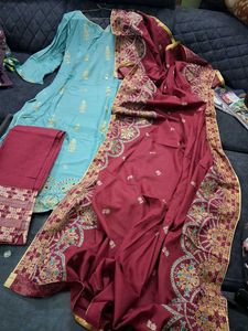 Elegant Kurta Set New 3 Pcs Suit