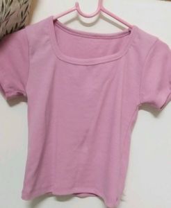 Pink Cropped Baby Tee