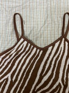 Zebra Print Crop Tank Top