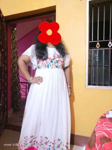 Embroidered White Maxi Dress