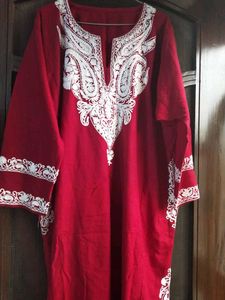 Maroon Embroidered Pheran