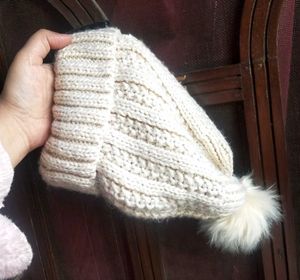 Knit Beanie with Pom