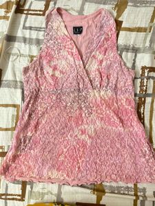 Pink Floral Sleeveless Top