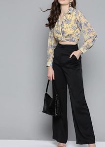 Floral Print Tie-Front Top