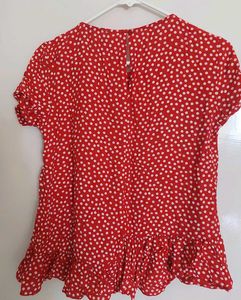 Red Polka Dot Top from Mango, size US 6