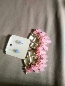 Elegant Pink Beaded Earrings