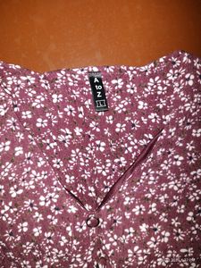 Ankle Length Purple Dress Flower Printed