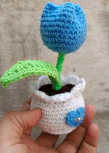Crochet Handmade Tulip Flower Pot 🌷
