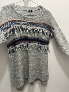 Grey Pullover High Low Style
